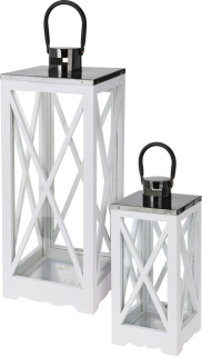 H&S lampáš drevo, kov, sklo 52 cm